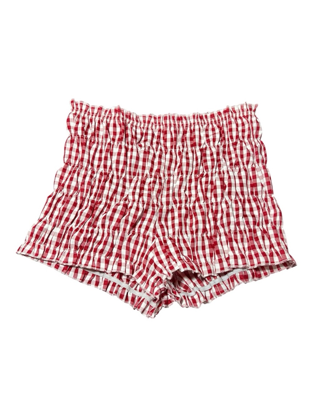 Red Gingham Smocked Shorts